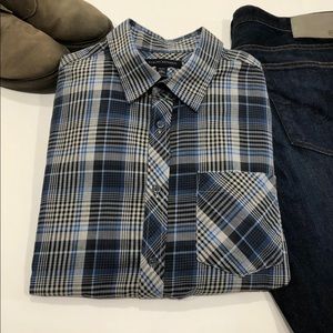Banana Republic Blue Plaid Dress Button Up
